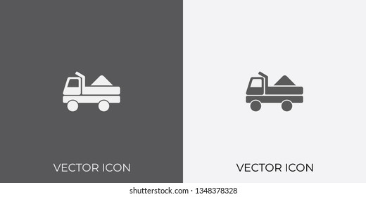 Light & Dark Gray Icon of Truck For Mobile, Software & App.. Eps. 10. - Vector