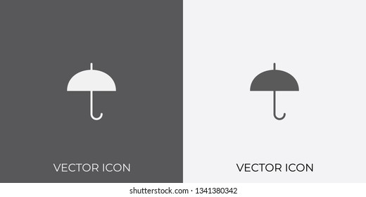 Light & Dark Gray Icon of Umbrella For Mobile, Software & App.. Eps. 10.