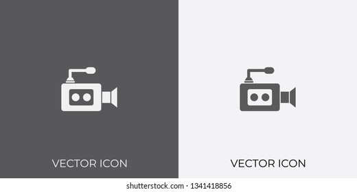Light & Dark Gray Icon of Video For Mobile, Software & App.. Eps. 10.