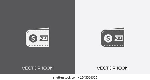 Light & Dark Gray Icon of Wallet For Mobile, Software & App.. Eps. 10. - Vector