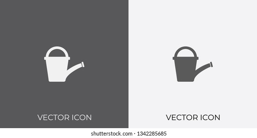 Light & Dark Gray Icon of Watering Can For Mobile, Software & App.. Eps. 10.