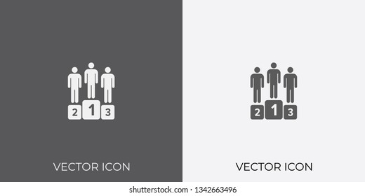 Light & Dark Gray Icon of Winners Podium For Mobile, Software & App.. Eps. 10.