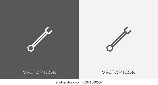 Light & Dark Gray Icon of Wrench For Mobile, Software & App.. Eps. 10.