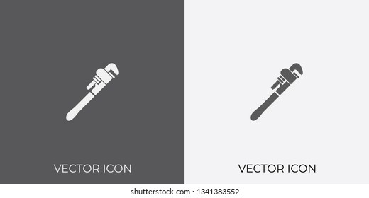Light & Dark Gray Icon of Wrench For Mobile, Software & App.. Eps. 10.