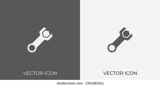 Light & Dark Gray Icon of Wrench For Mobile, Software & App.. Eps. 10.