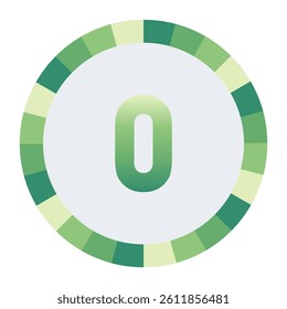 Light to Dark Green and Cream Circle Symbol with a Mid-Tone Green lowercase Letter “o” on a Black Backdrop.