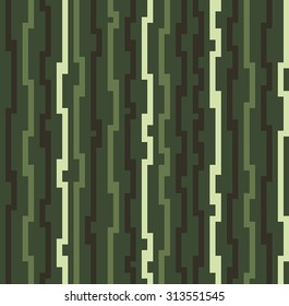 Light and dark green rectangle shapes seamless pattern. Rectangle shapes background. Vector green backdrop. Geometric technology design. Green stripes.