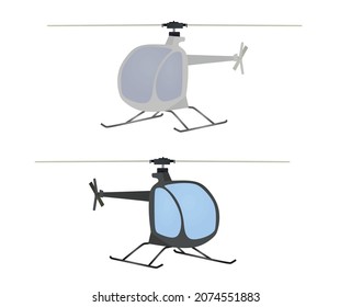 Light and dark grey helicopter. vector illustration