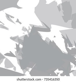 light and dark grey shard shaped contrast pattern on white background, vector illustration