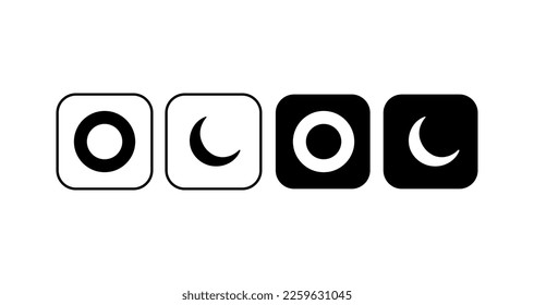 Light and dark icon. sun and moon with dark and light icon. Vector day night switch. Mobile app interface design concept. Dark mode switch. Day and night mode gadget application.