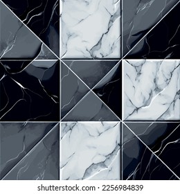 Light and dark marble tile texture, background template - Vector illustration