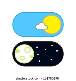 Light and dark mode, day and night mode, moon and sun icon for mobile phone or computer editable vector illustration eps 10