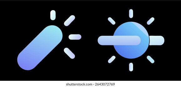 Light and Dark Mode Toggle Icon – Gradient Sun and Moon Symbols.