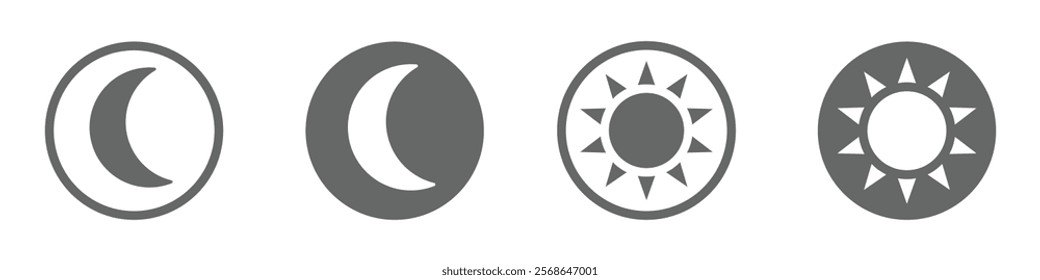 Light and Dark mode vector buttons collection