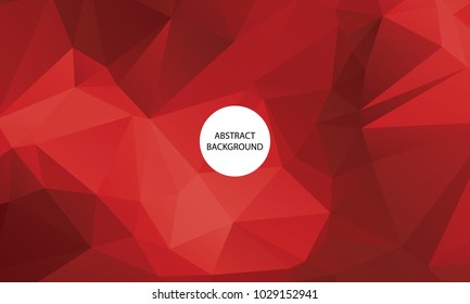 Light And Dark Red Color Polygon Background Design With Gradient, Abstract Geometric Origami Style