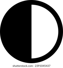 Light Day or Dark Night Mode Switch or Contrast Control Black and White Button Icon. Vector Image.
