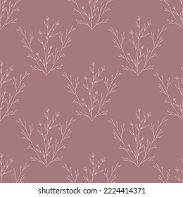 Light delicate flowers on pink background. Floral seamless pattern for fabric cover background. vector graphic