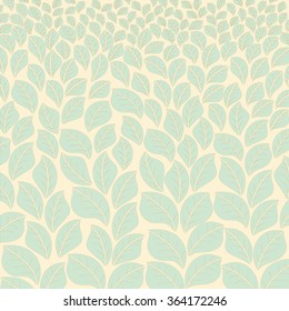 Light delicate herbal background. Background of bright leaves vector illustration.