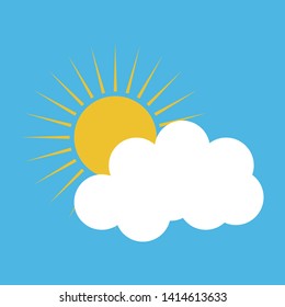 light design sun and cloud on a white background, design, banner. 