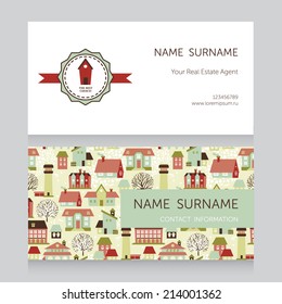 light design template for real estate agent business card, vector illustration