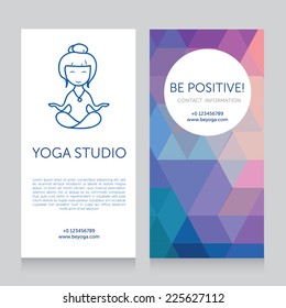 light design template for yoga studio business card, vector illustration