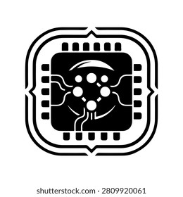 Light Detection Chip Silhouette Vector Icon