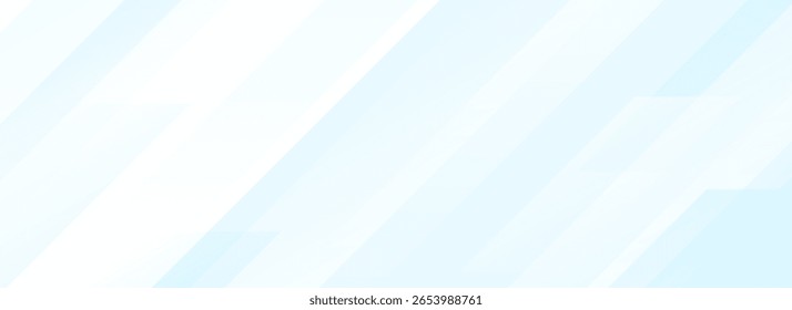 Light diagonal line background. Abstract white blue stripes wallpaper. Universal striped template for business, medical, poster, health, science presentation, footer, header, banner. Vector