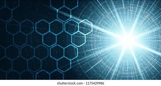 Light Digital Circuit Network on Blue Background,future and technology Concept design,Vector illustration.