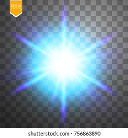 Light digital star on the transparent background. Vector.