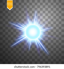 Light digital star on the transparent background. Vector.