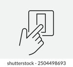Light dimmer icon line trendy design. Electricity lamp saving energy sign. Black and white flat style.
