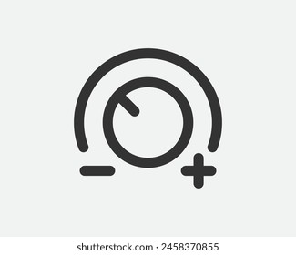 Light dimmer icon line trendy design. Electricity lamp saving energy sign. Black and white flat style.