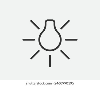 Light dimmer icon line trendy design. Electricity lamp saving energy sign. Black and white flat style.