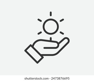 Light dimmer icon line trendy design. Electricity lamp saving energy sign. Black and white flat style.