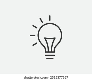 Diseño de moda de línea de iconos de atenuador de luz. Lámpara de electricidad que ahorra señal de energía. Estilo plano blanco y negro.