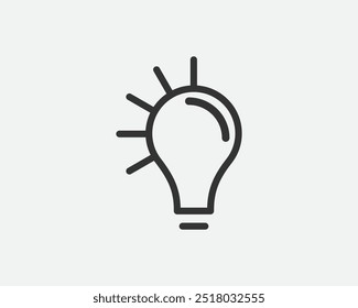 Diseño de moda de línea de iconos de atenuador de luz. Lámpara de electricidad que ahorra señal de energía. Estilo plano blanco y negro.