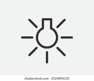 Light dimmer icon line trendy design. Electricity lamp saving energy sign. Black and white flat style.