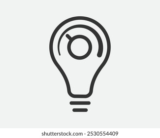 Diseño de moda de línea de iconos de atenuador de luz. Lámpara de electricidad que ahorra señal de energía. Estilo plano blanco y negro.