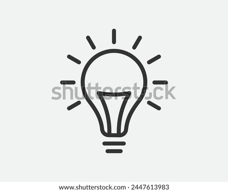 Light dimmer icon line trendy design. Electricity lamp saving energy sign. Black and white flat style.