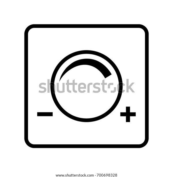 Light dimmer switch, black and white icon,\
vector illustration.