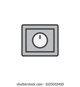 Light dimmer switch filled outline icon, line vector sign, linear colorful pictogram isolated on white. Symbol, logo illustration. Pixel perfect vector graphics