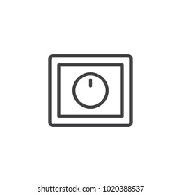 Light Dimmer Switch Line Icon, Outline Vector Sign, Linear Style Pictogram Isolated On White. Symbol, Logo Illustration. Editable Stroke