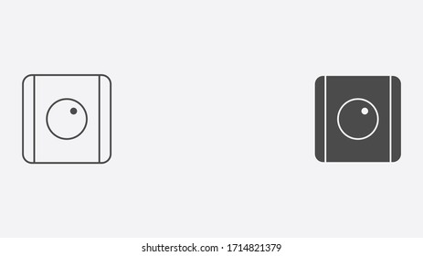 Light dimmer switch outline and filled vector icon sign symbol