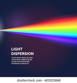 The light dispersion. Background with rainbow. Vector illustration