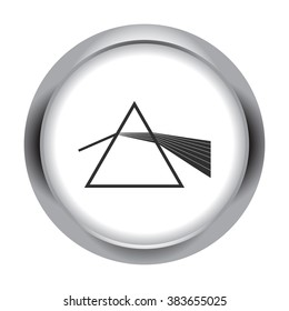 Light dispersion refraction simple icon  on round background