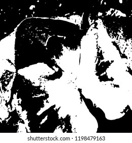 Light Distressed Background. Ink Print Distress Background. Grunge Texture. Vector.