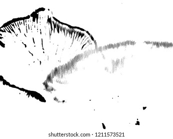 Light Distressed Background. Ink Print Distress Background. Grunge Texture. Simple abstract black and white drawing. Expressive drawing. Abstract Overlay Texture. 