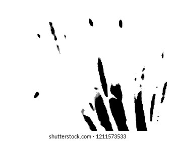 Light Distressed Background. Ink Print Distress Background. Grunge Texture. Simple abstract black and white drawing. Expressive drawing. Abstract Overlay Texture. 