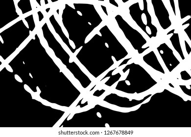 Light Distressed Background. Ink Print Distress Background. Grunge Texture. Simple abstract black and white drawing. Expressive drawing. Abstract Overlay Texture. 