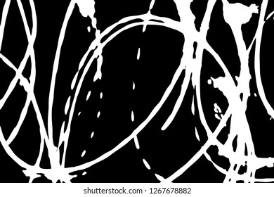 Light Distressed Background. Ink Print Distress Background. Grunge Texture. Simple abstract black and white drawing. Expressive drawing. Abstract Overlay Texture. 